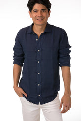 MAGLIA CAMICIA UOMO  BLU